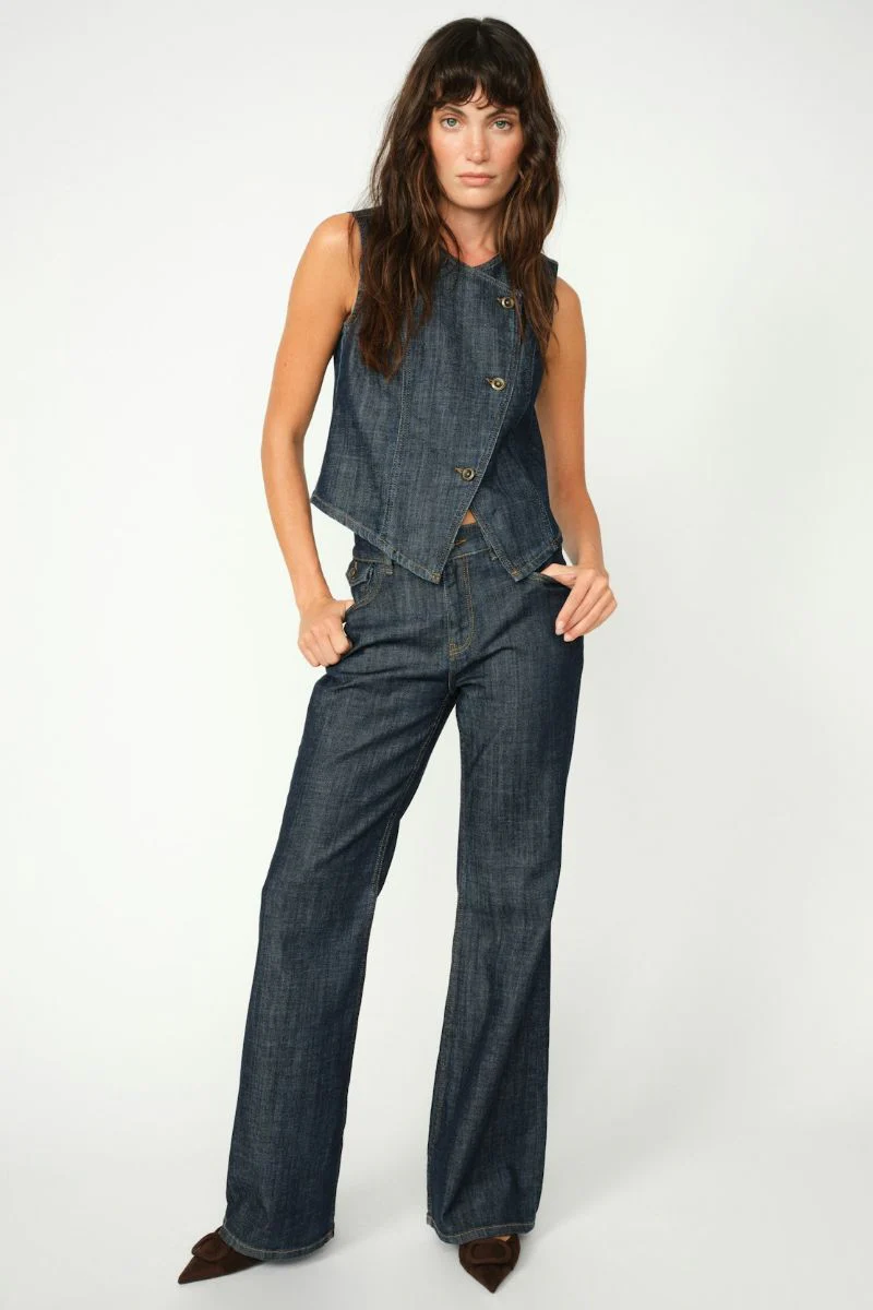 Marlena Nippon Jeans Long | Dark Blue | Jeans fra Mos Mosh - Image 6