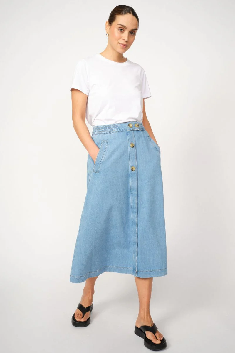 Marti Denim Skirt | Light Blue | Nederdel fra Mos Mosh - Image 6