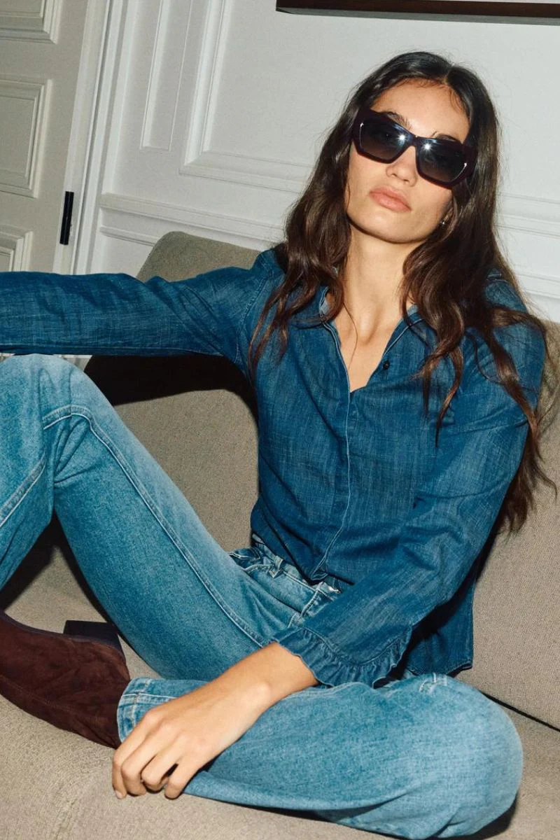 Mattie Flip Denim Shirt  | Dark Blue | Skjorte fra Mos Mosh - Image 3