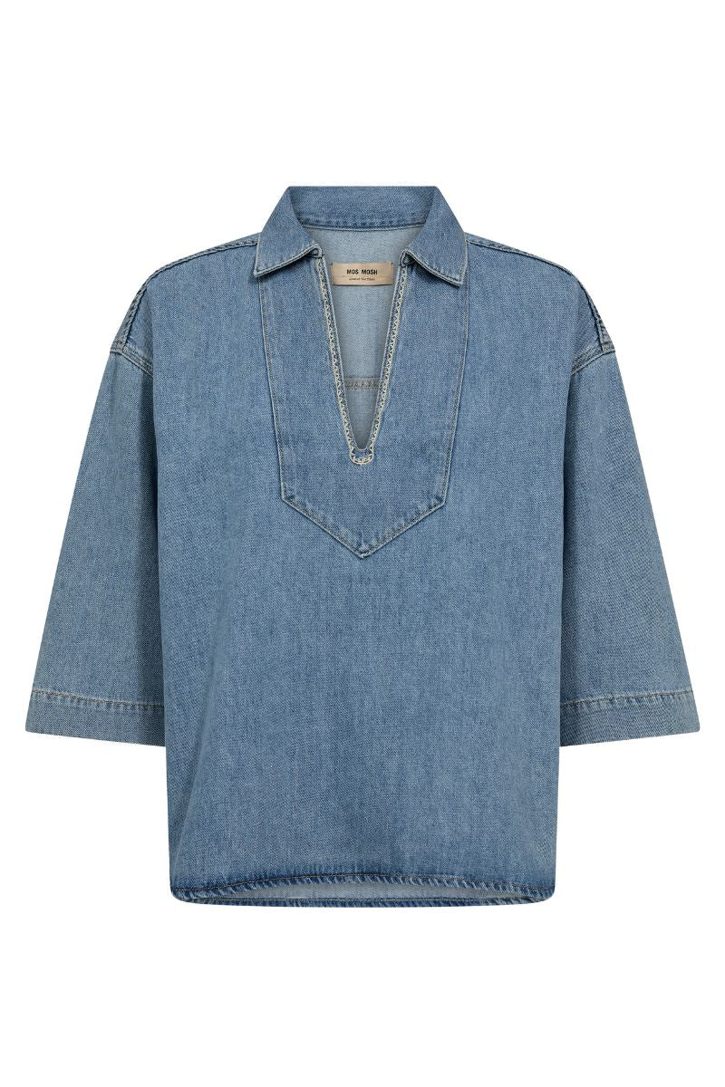 Merla Deco Shirt | Light Blue | Skjorte fra Mos Mosh - Image 3