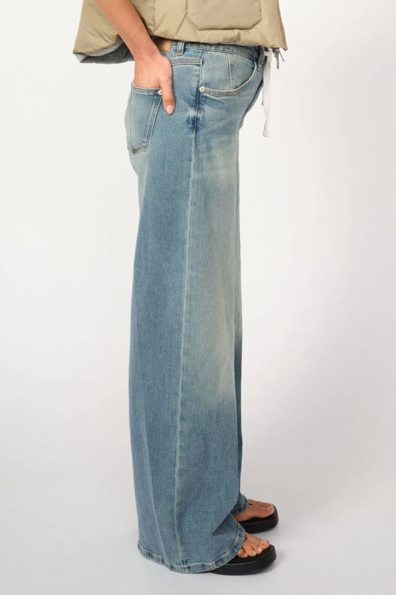 Milo String Jeans Long | Mid Blue | Jeans fra Mos Mosh - Image 3