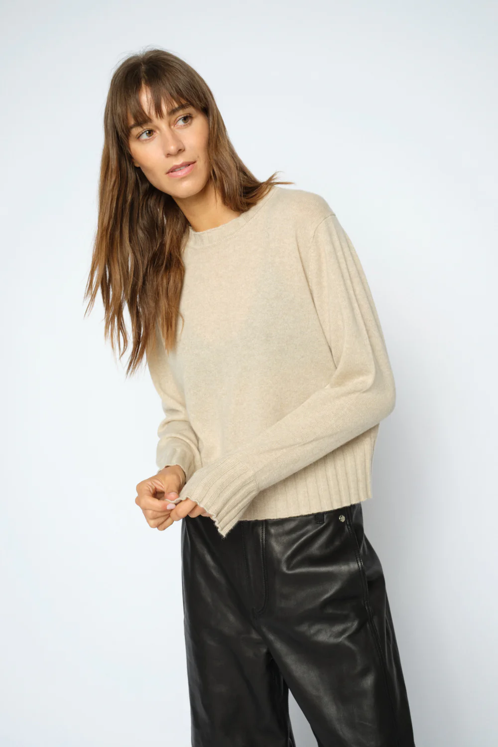 Moria Cashmere Crewneck knit | Oxford Tan | Strik fra Mos Mosh - Image 3