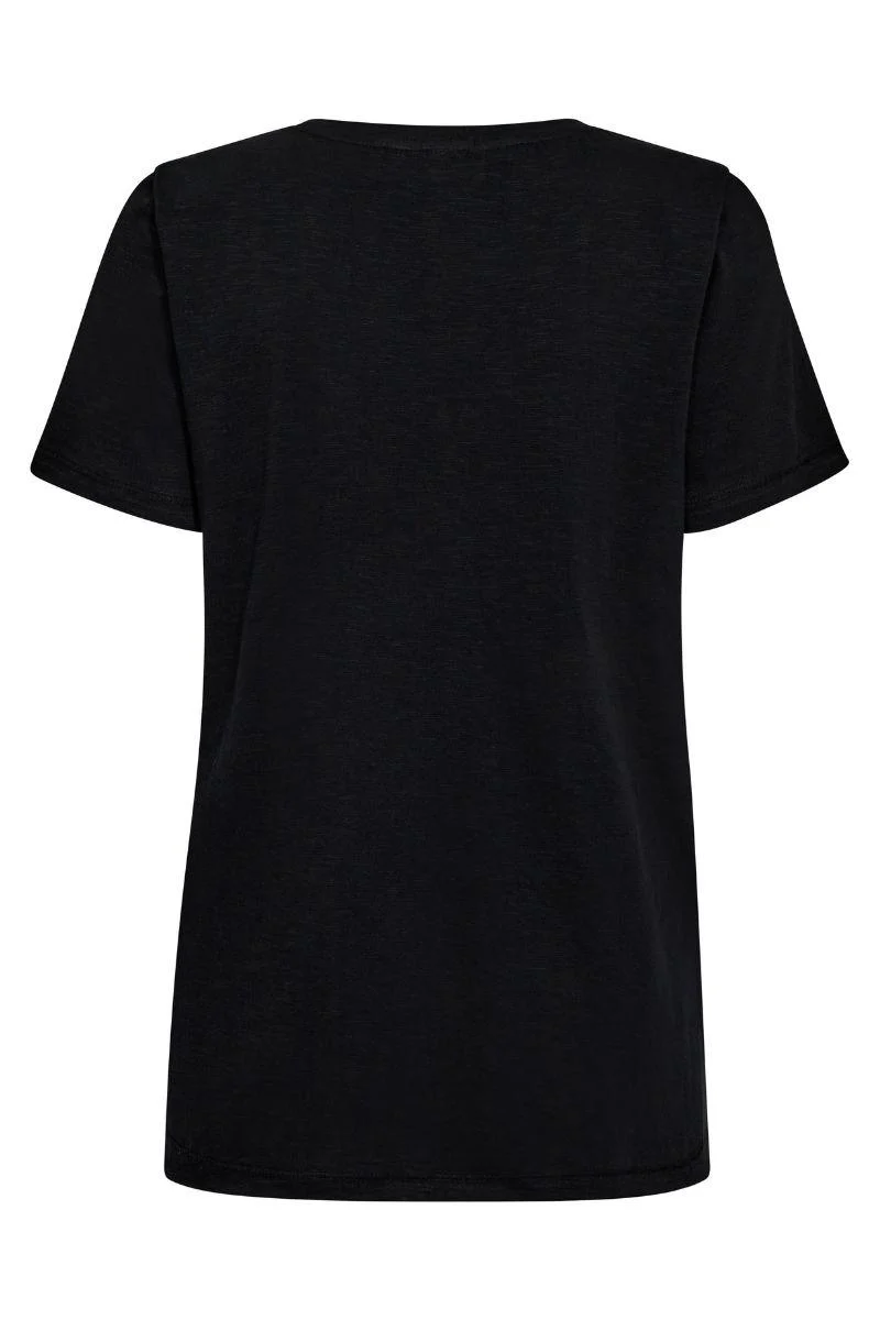 Nadine O-SS Deco Tee | Black | T-shirt fra Mos Mosh - Image 4