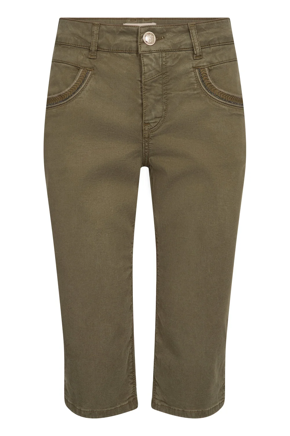 Naomi Treasure Pant Capri | Burnt Olive | Bukser fra Mos Mosh - Image 2