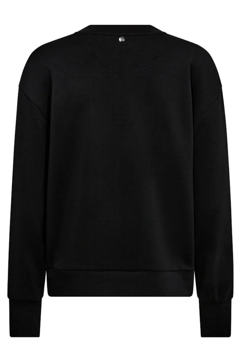 Neve O-LS Glam Sweatshirt | Black | Sweats fra Mos Mosh - Image 2
