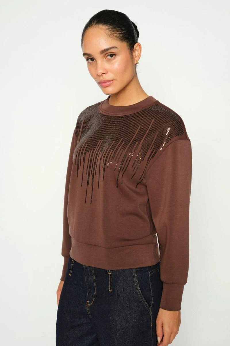 Neve O-LS Glam Sweatshirt | Bracken | Sweats fra Mos Mosh - Image 2