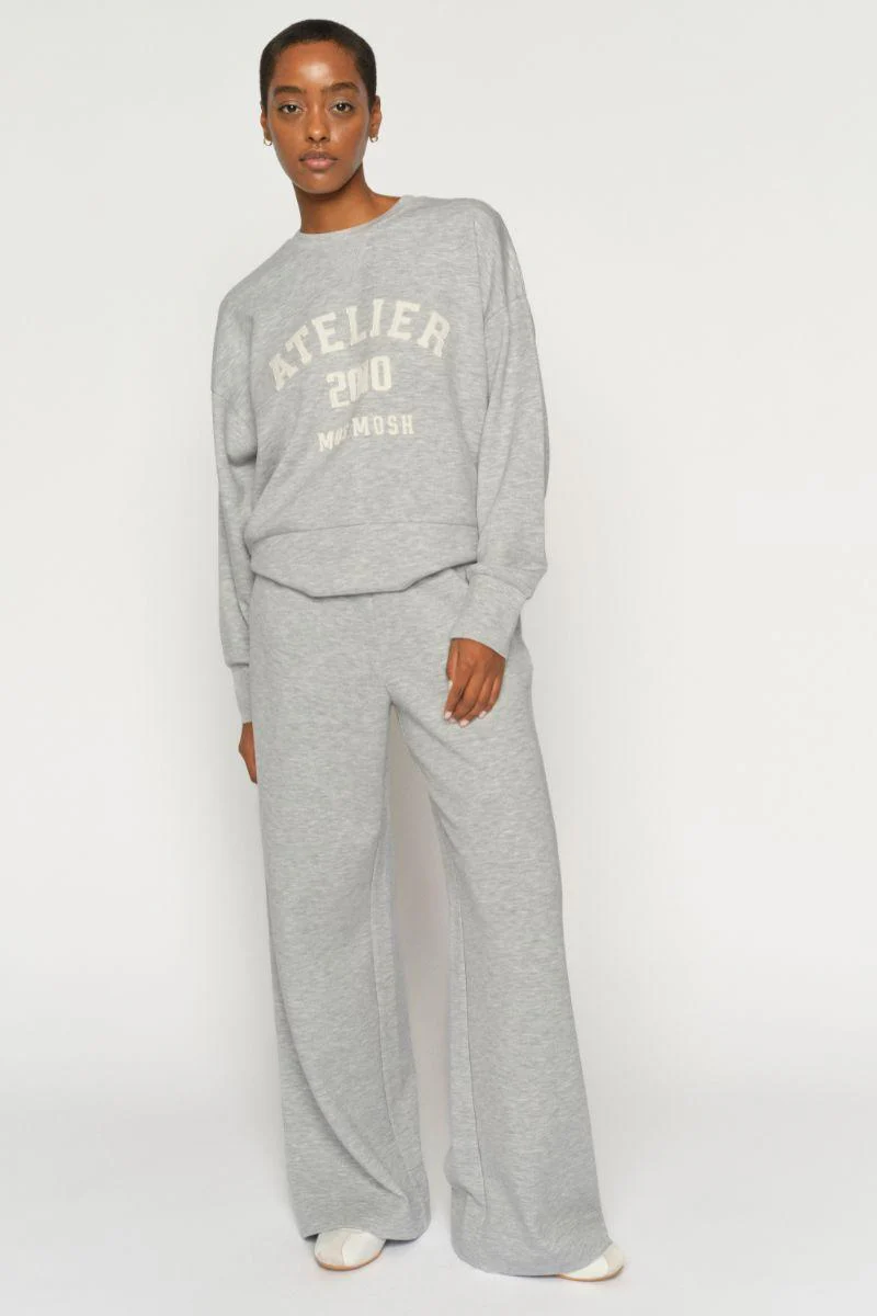 Nima O-LS Sweatshirt | Grey Melange | Bluse fra Mos Mosh - Image 3