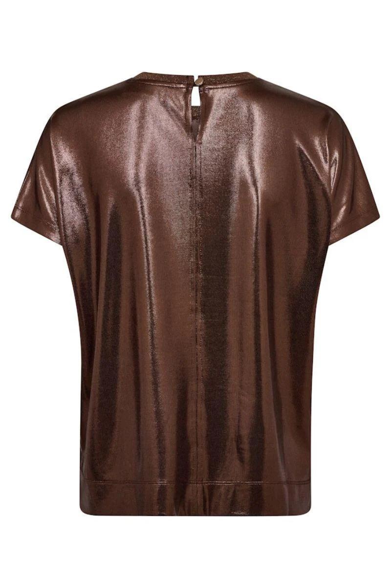 Nivola O-neck Metallic Tee | Bracken | T-shirt fra Mos Mosh - Image 3
