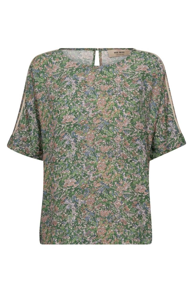 Palma Flowish Orchid Blouse | Turf Green | Bluse fra Mos Mosh - Image 2