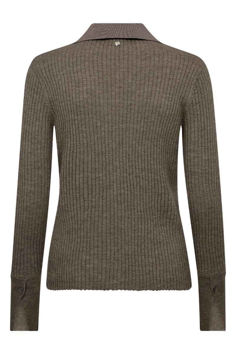 Relena Rib Polo Knit | Falcon | Strik fra Mos Mosh - Image 4