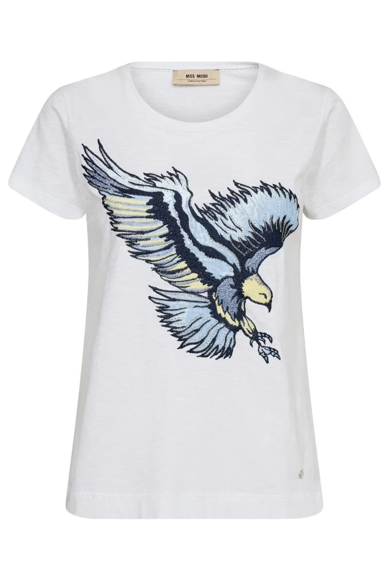 Rem O-SS Eagle Tee   | White | T-shirt fra Mos Mosh - Image 2