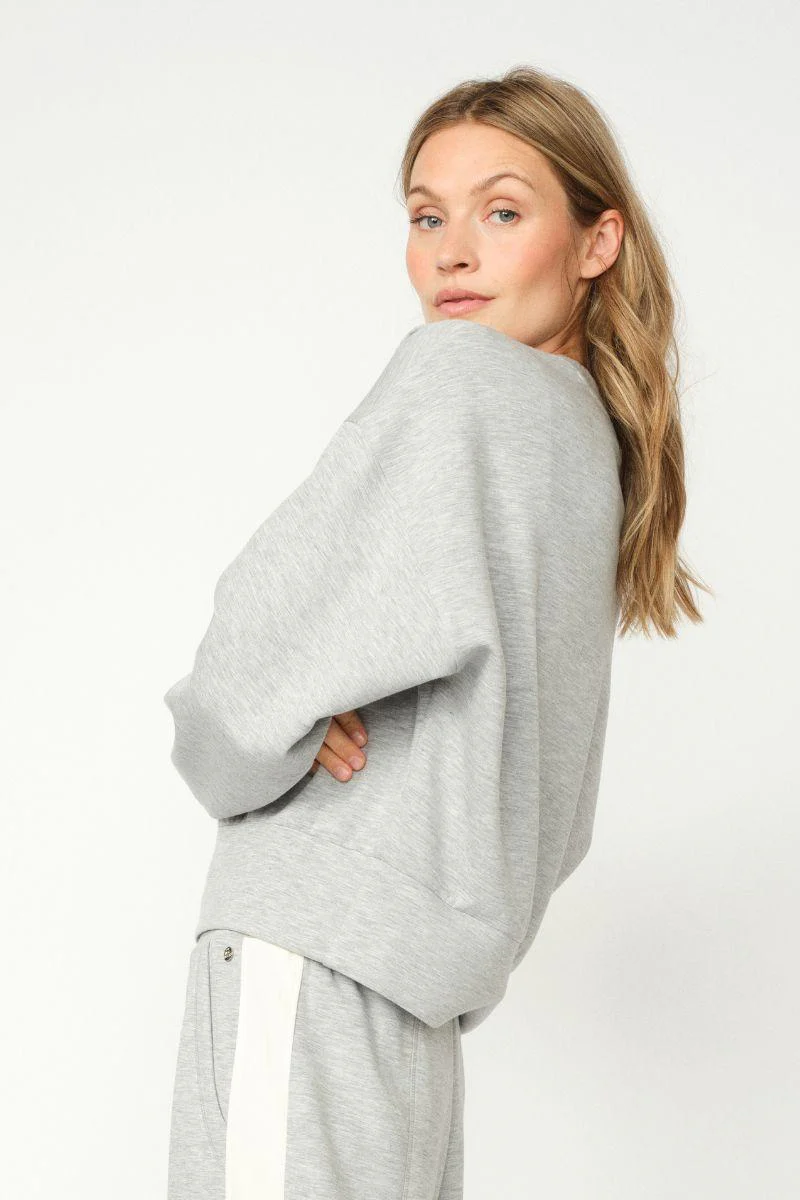 Renzi O-LS Sweatshirt | Grey Melange | Bluse fra Mos Mosh - Image 11