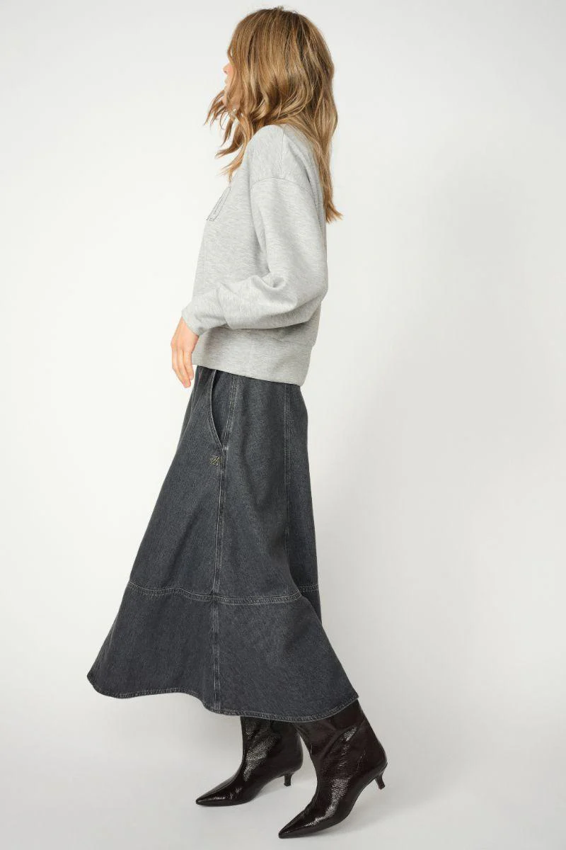 Renzi O-LS Sweatshirt | Grey Melange | Bluse fra Mos Mosh - Image 12