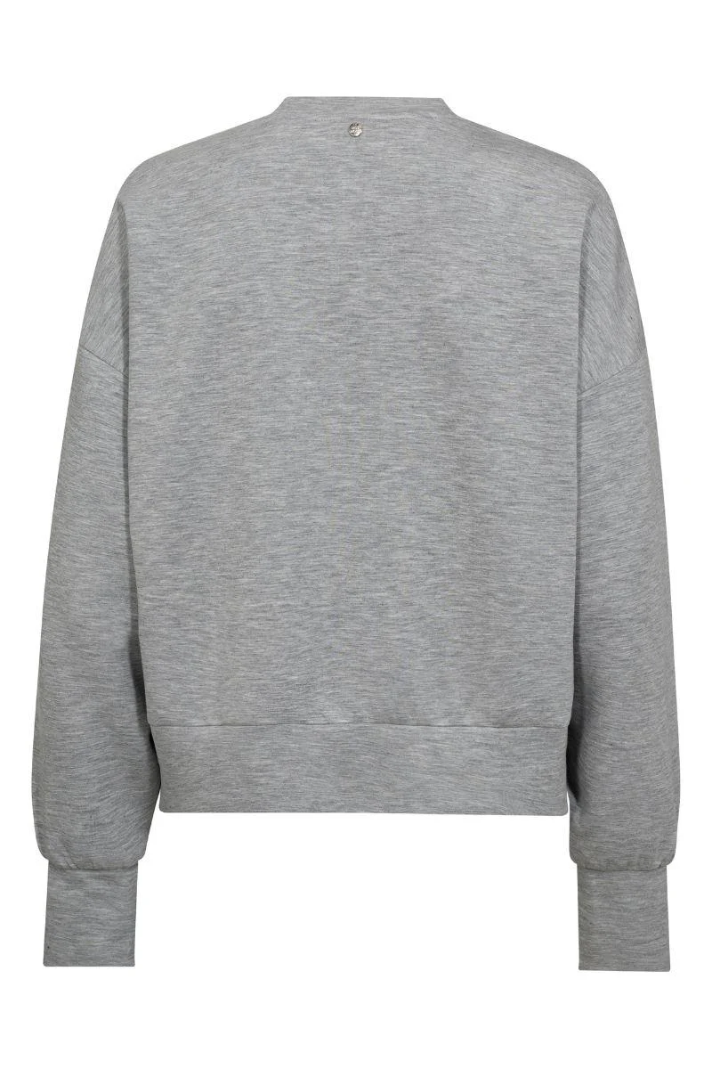 Renzi O-LS Sweatshirt | Grey Melange | Bluse fra Mos Mosh - Image 4