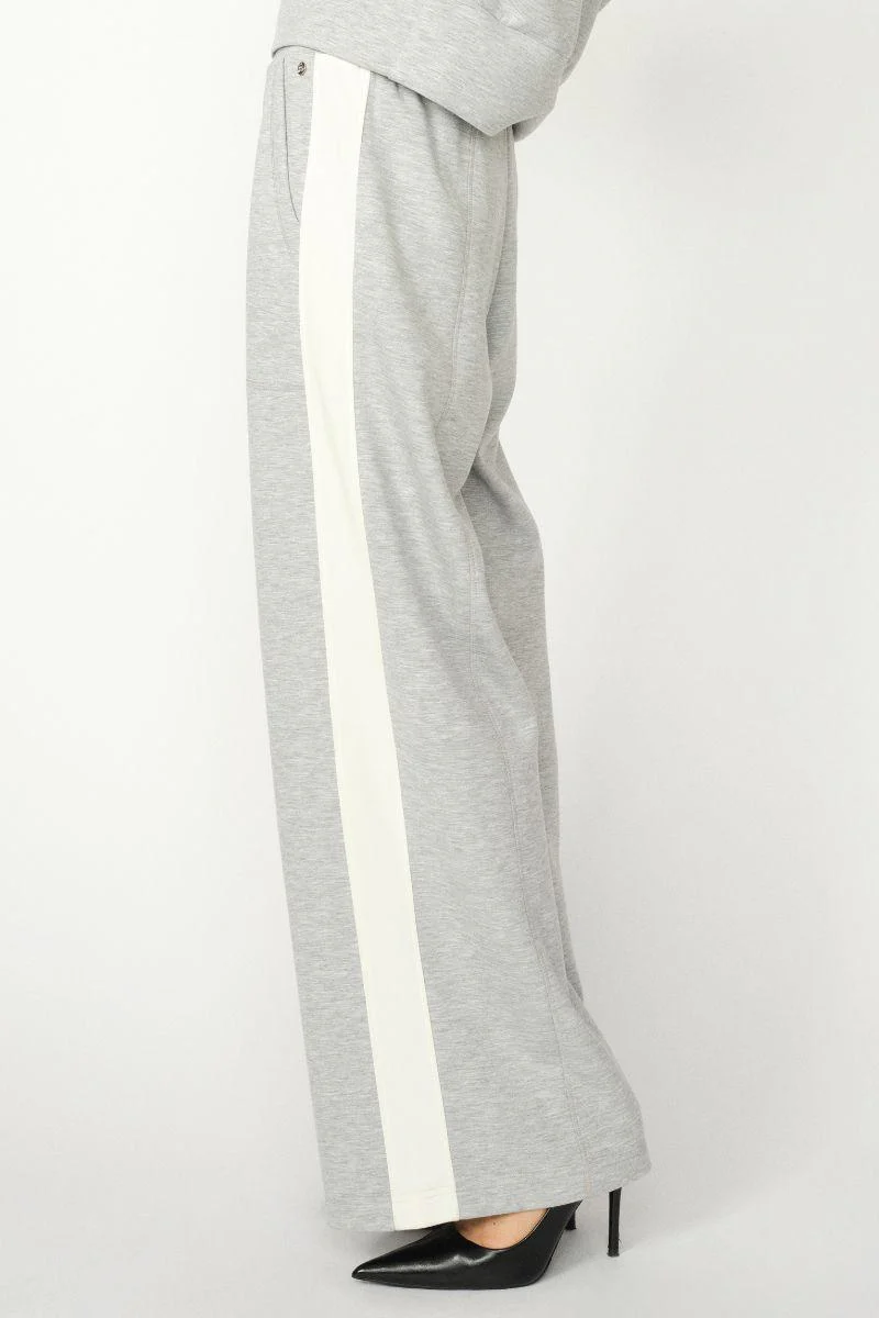 Renzi Stripe Sweatpants | Grey Melange | Bukser fra Mos Mosh - Image 3