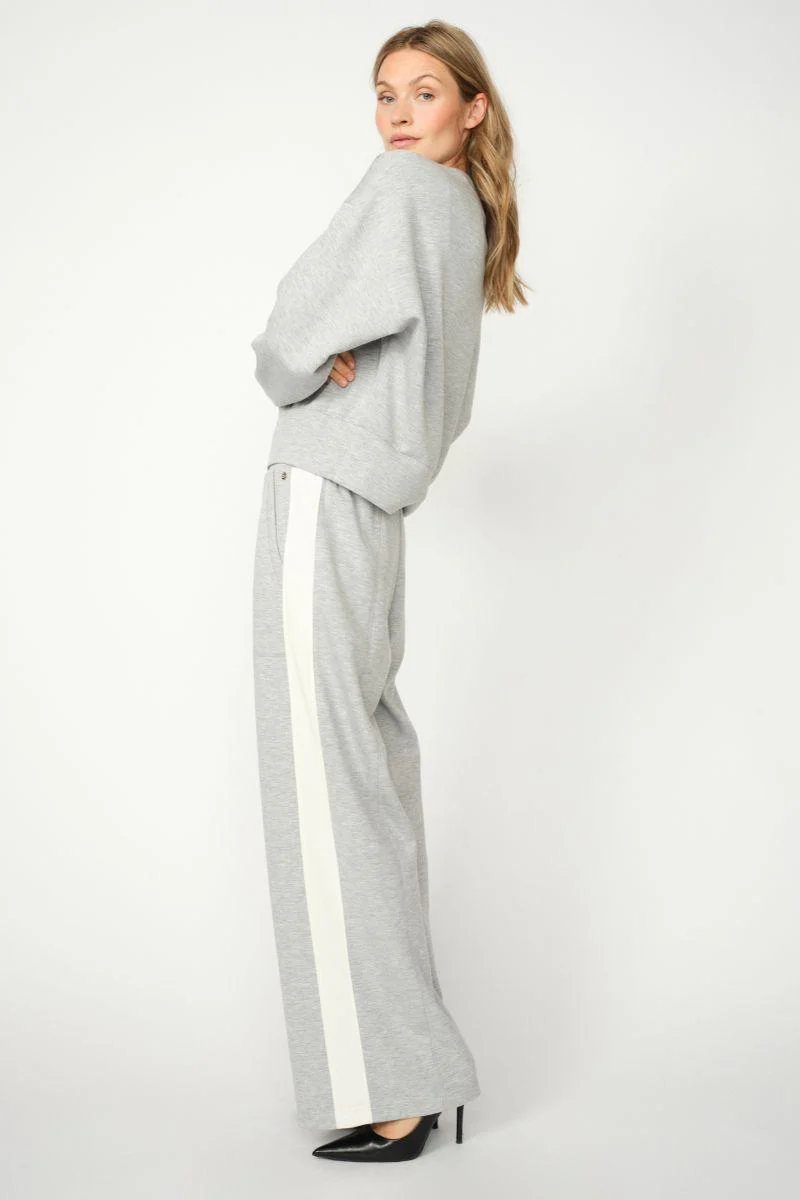 Renzi Stripe Sweatpants | Grey Melange | Bukser fra Mos Mosh - Image 7