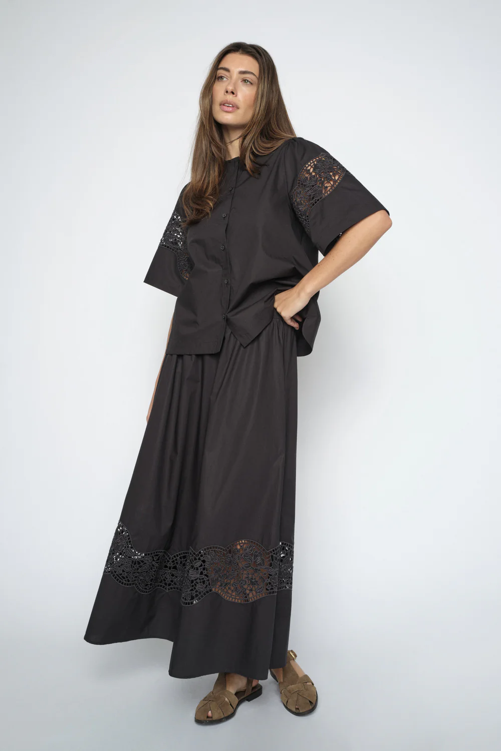Rooma Cotoni Shirt  | Black | Skjorte fra Mos Mosh - Image 8