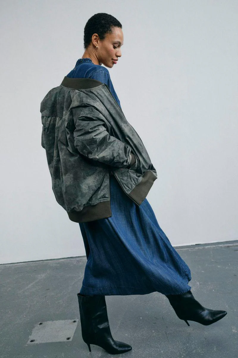 Ruby Print Bomber Jacket | Olive Night | Jakke fra Mos Mosh - Image 11