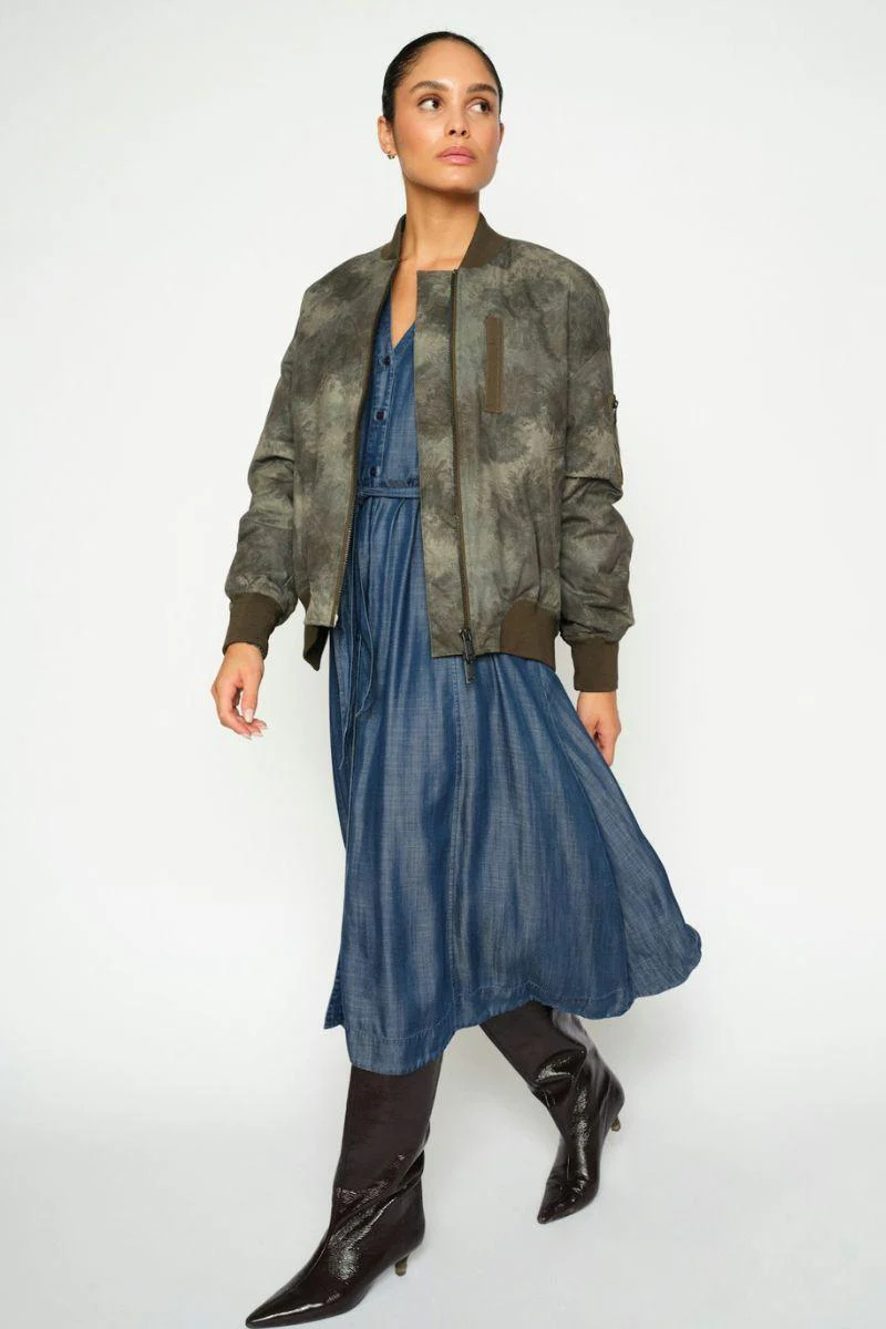 Ruby Print Bomber Jacket | Olive Night | Jakke fra Mos Mosh - Image 5
