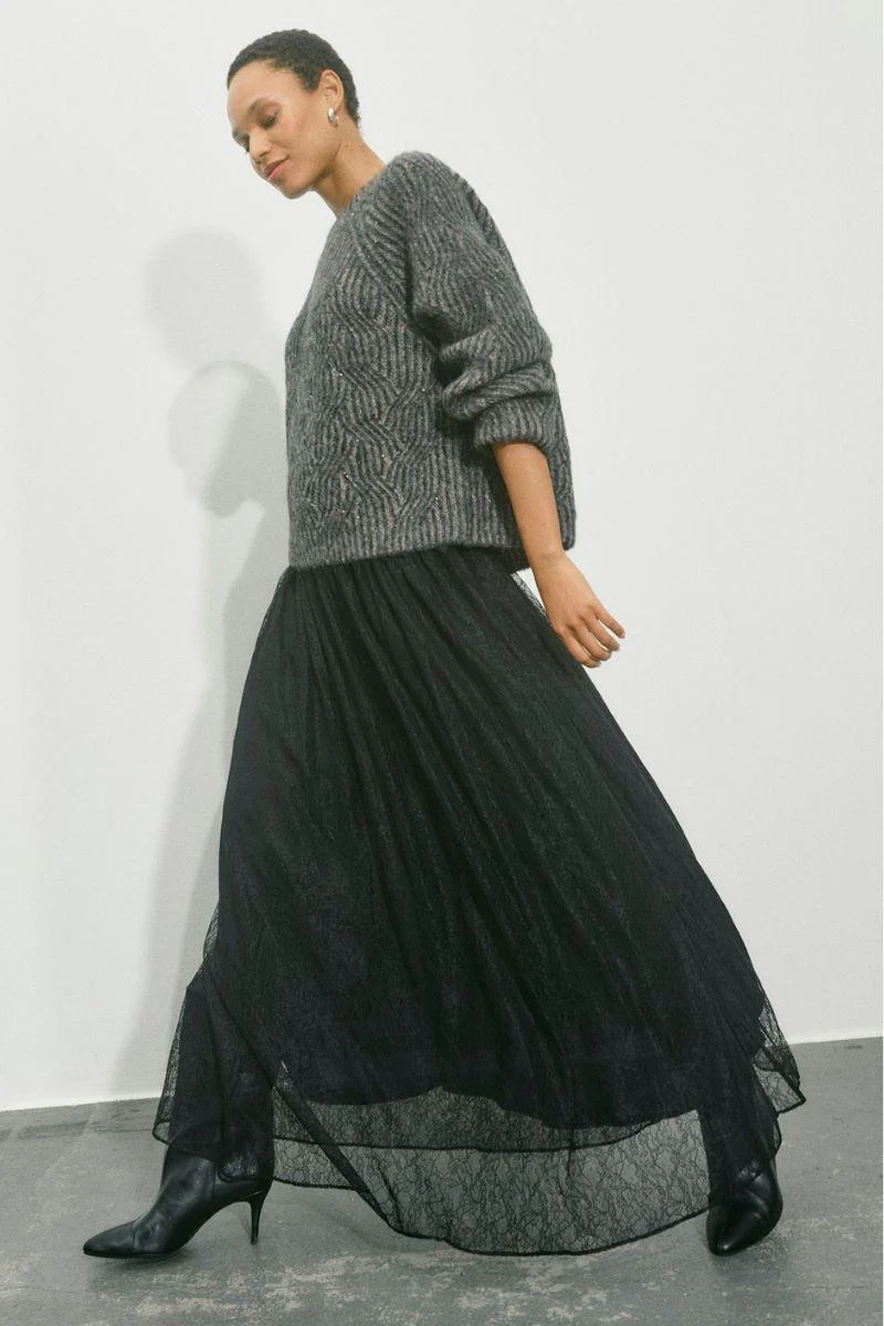 Salinta Lace Skirt | Black | Nederdel fra Mos Mosh - Image 5