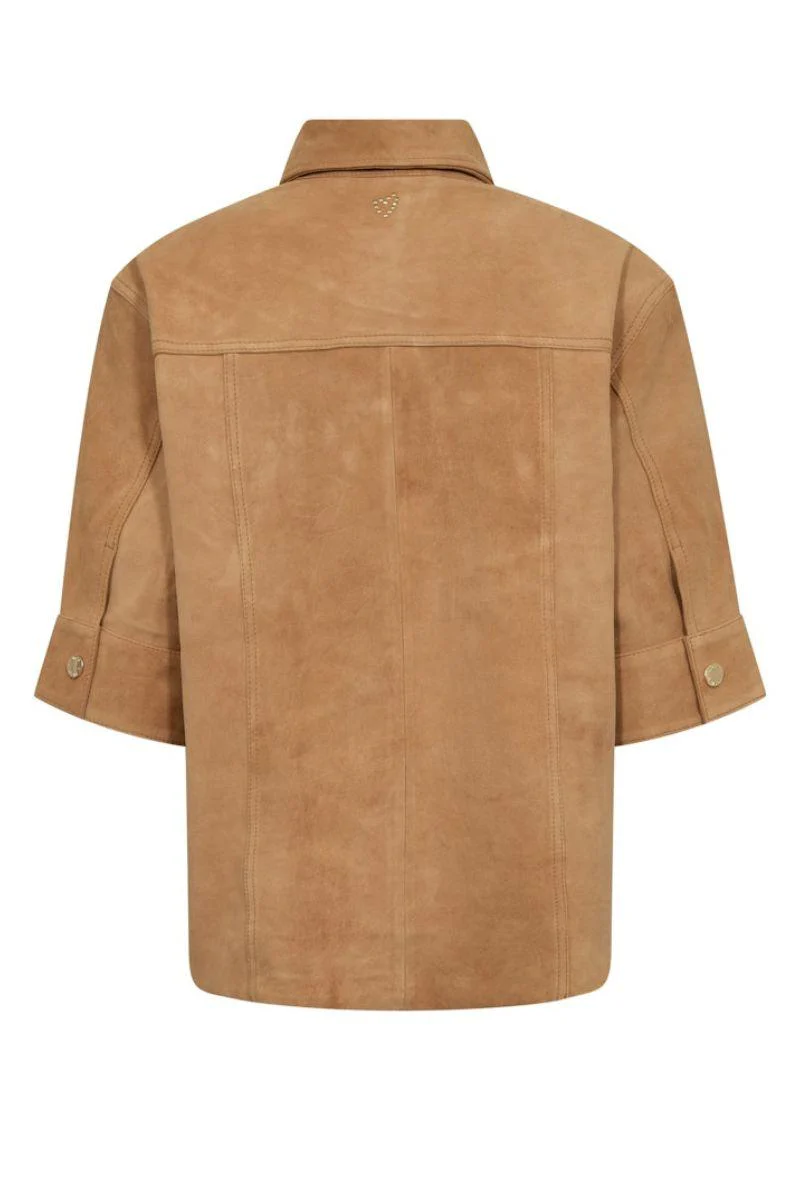 Sigga SS Suede Shirt | Tan | Skjorte fra Mos Mosh - Image 4