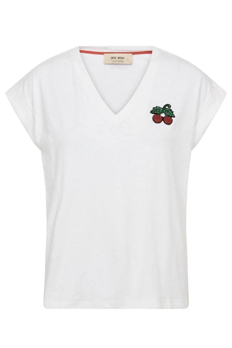 Silao V-SS Tee | White | T-Shirt fra Mos Mosh - Image 2