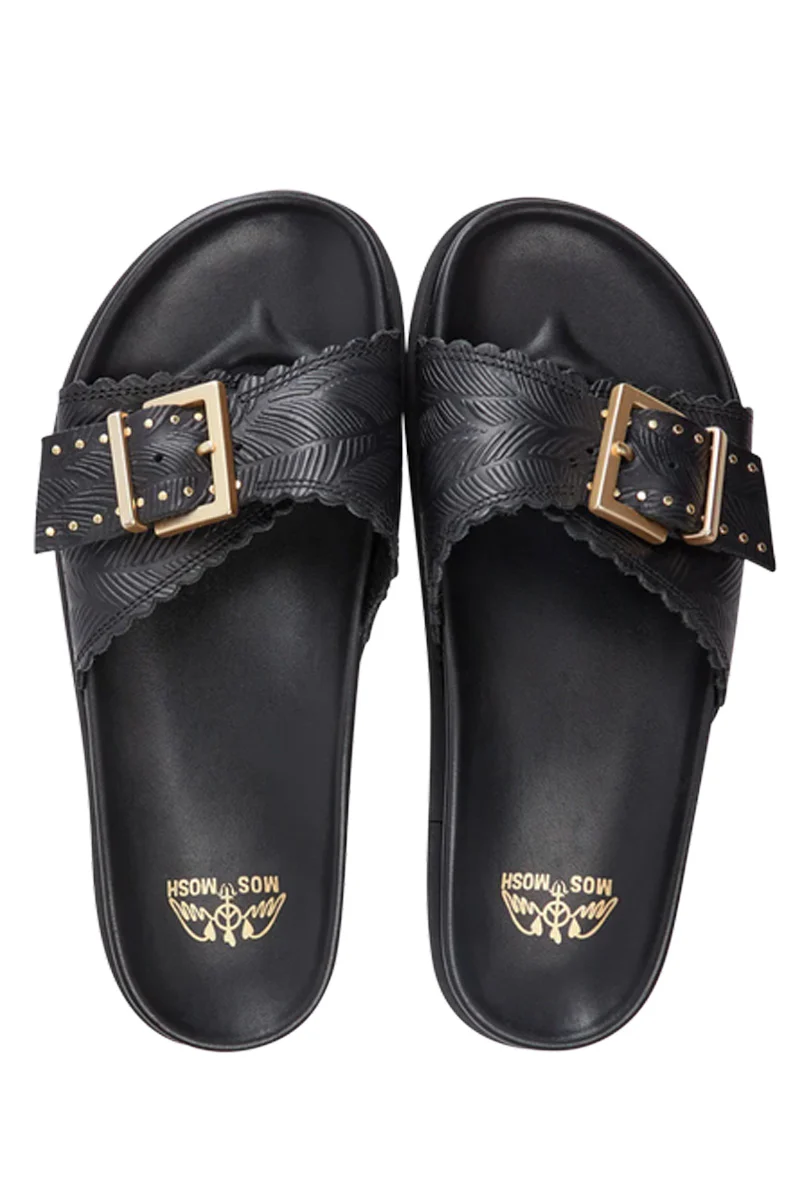 St. Tropez Leather Sandal | Black | Footwear fra Mos Mosh - Image 2