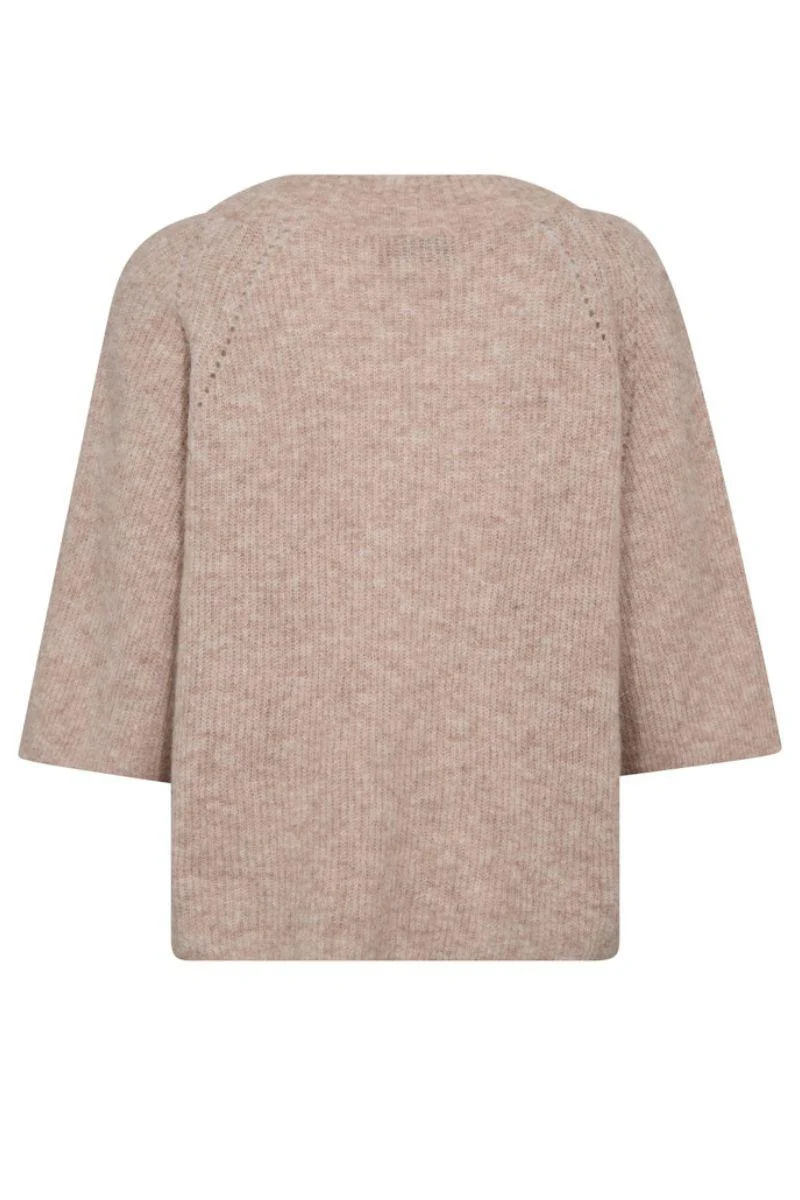 Taci 3/4 V-Neck Knit | Doeskin | Strik fra Mos Mosh - Image 2