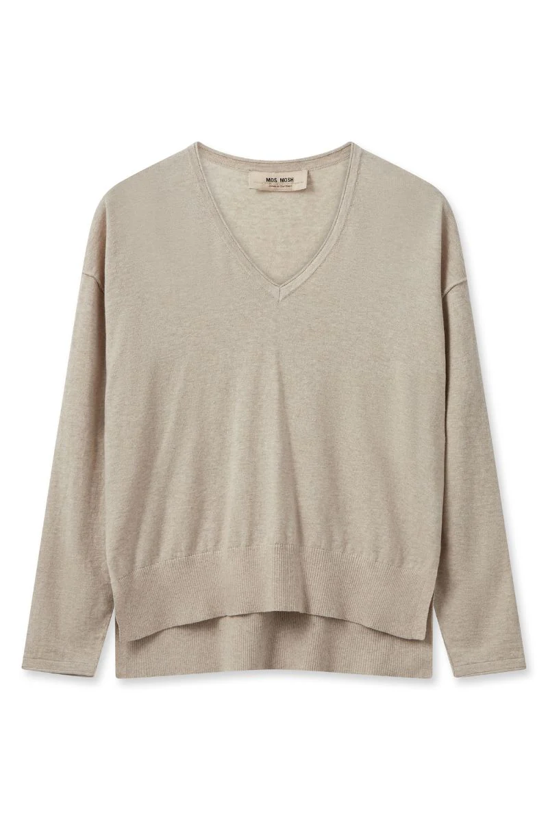 Tani V-neck Knit | Cement | Strik fra Mos Mosh - Image 2