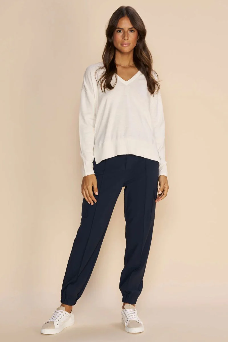 Tani V-neck Knit | Ecru | Strik fra Mos mosh - Image 8