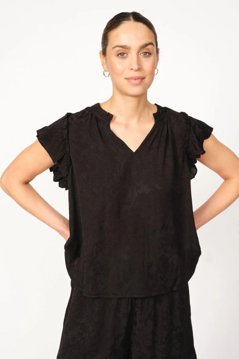 Tea Vito Blouse | Black | Top fra Mos Mosh - Image 2