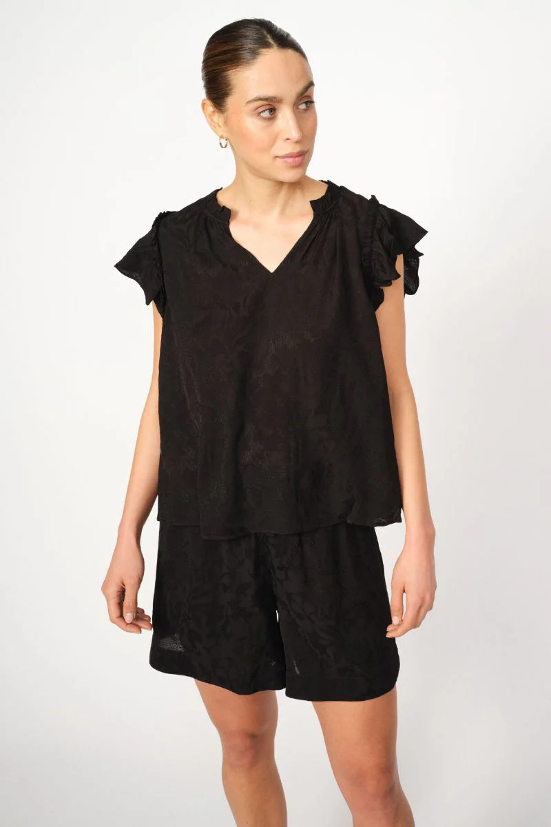 Tea Vito Blouse | Black | Top fra Mos Mosh - Image 3