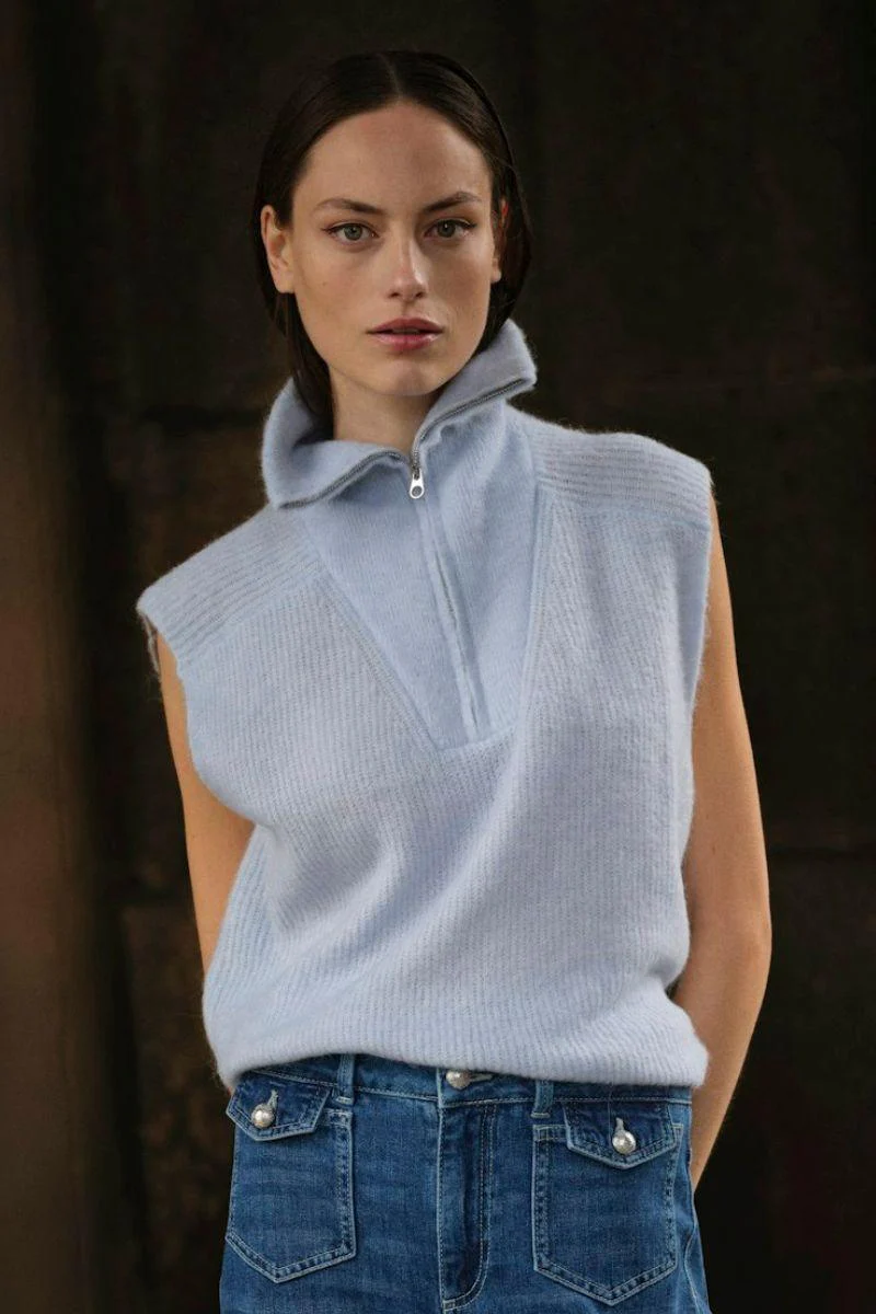 Thora Highneck SL Knit | Skyway | Strik fra Mos Mosh