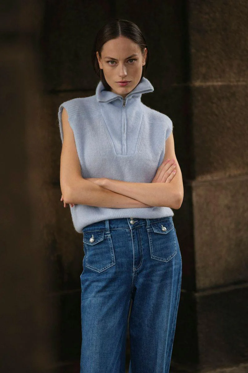 Thora Highneck SL Knit | Skyway | Strik fra Mos Mosh - Image 3