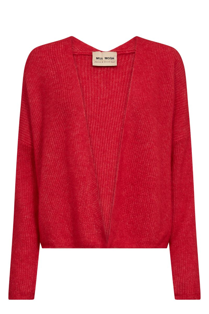 Thora Relax Knit Cardigan | Chinese Red | Strik fra Mos Mosh