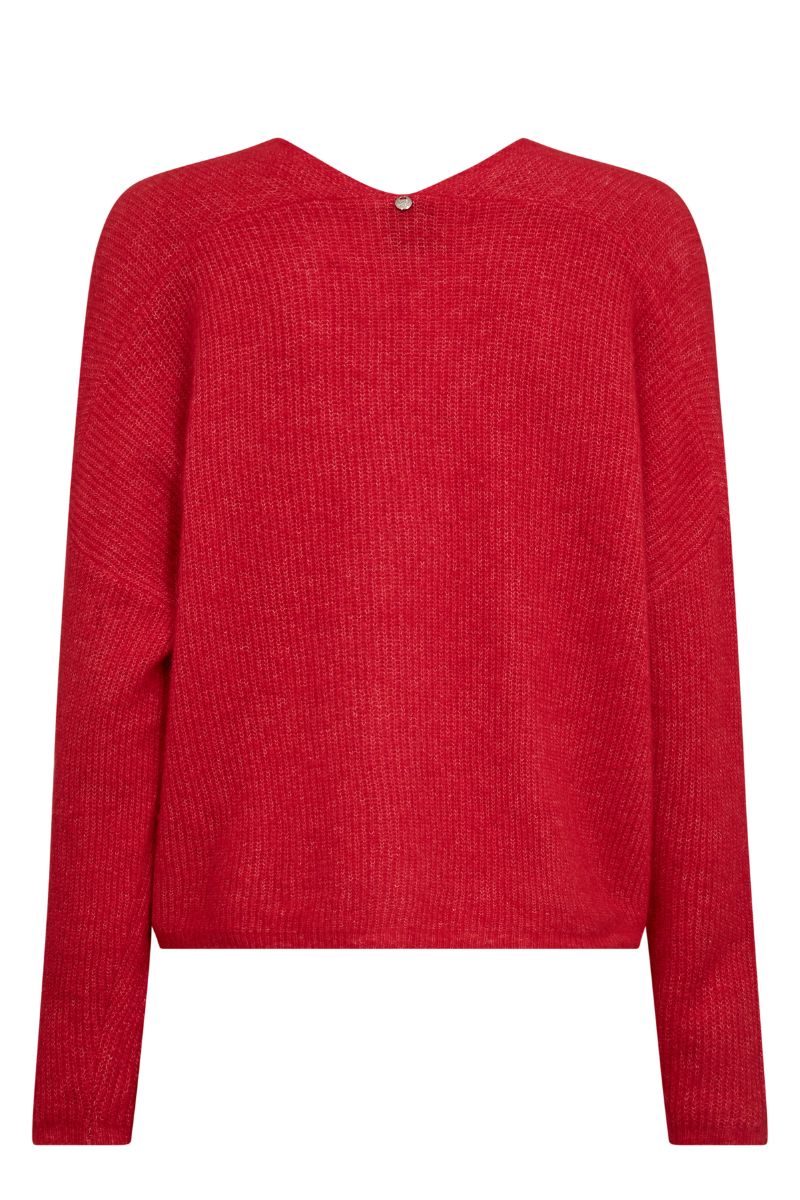 Thora Relax Knit Cardigan | Chinese Red | Strik fra Mos Mosh - Image 2
