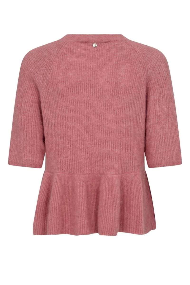 Thora SS O-Neck Frill Knit | Dusty Rose | Strik fra Mos Mosh - Image 6