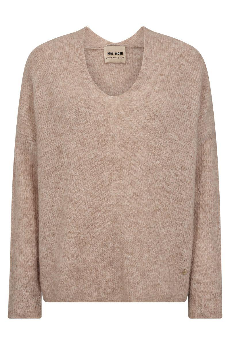 Thora V-Neck Knit | Doeskin | Strik fra Mos Mosh