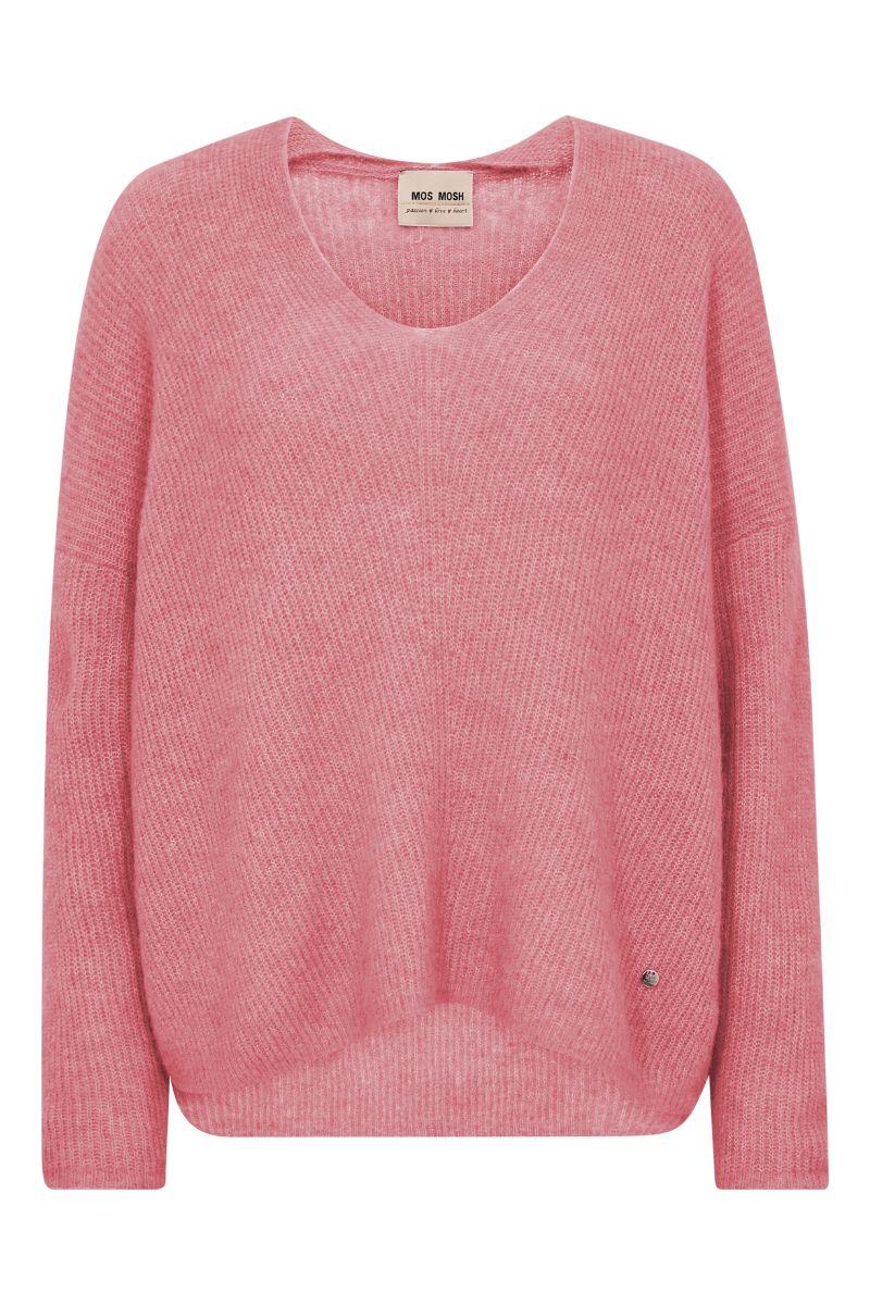 Thora V-Neck Knit | Dusty Rose | Strik fra Mos Mosh - Image 2