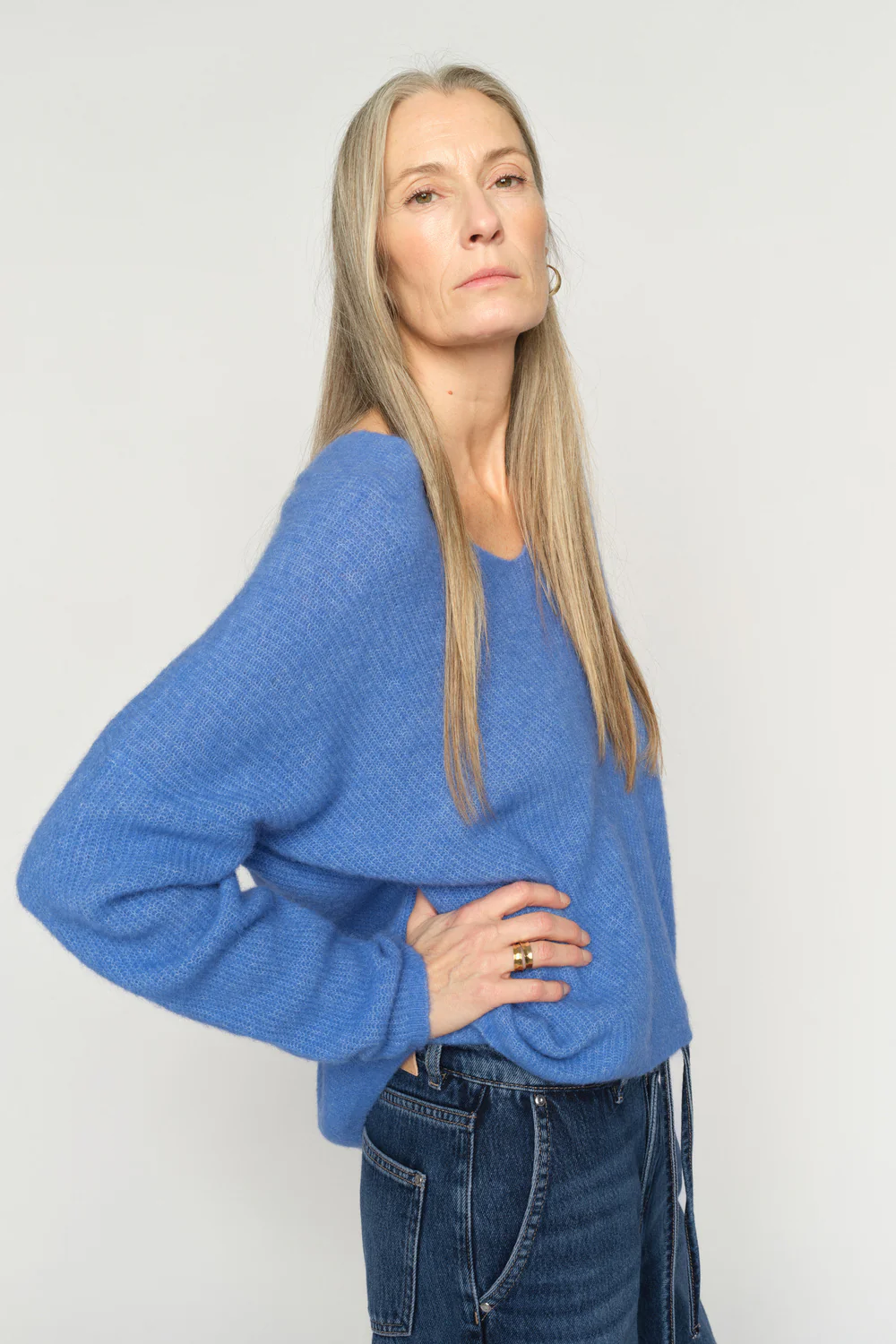 Thora V-Neck Knit | Ultramarine | Strik fra Mos Mosh