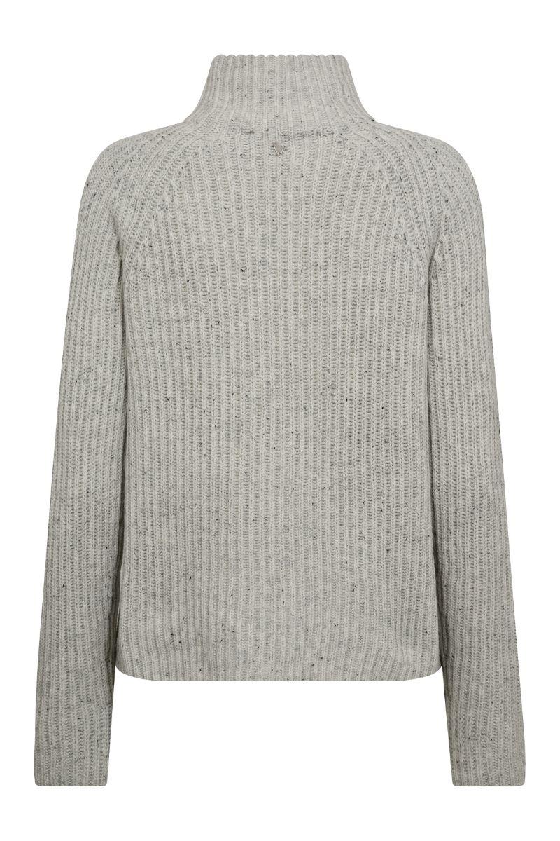 Thyra Highneck Knit | Light Grey Melange | Strik fra Mos Mosh - Image 5