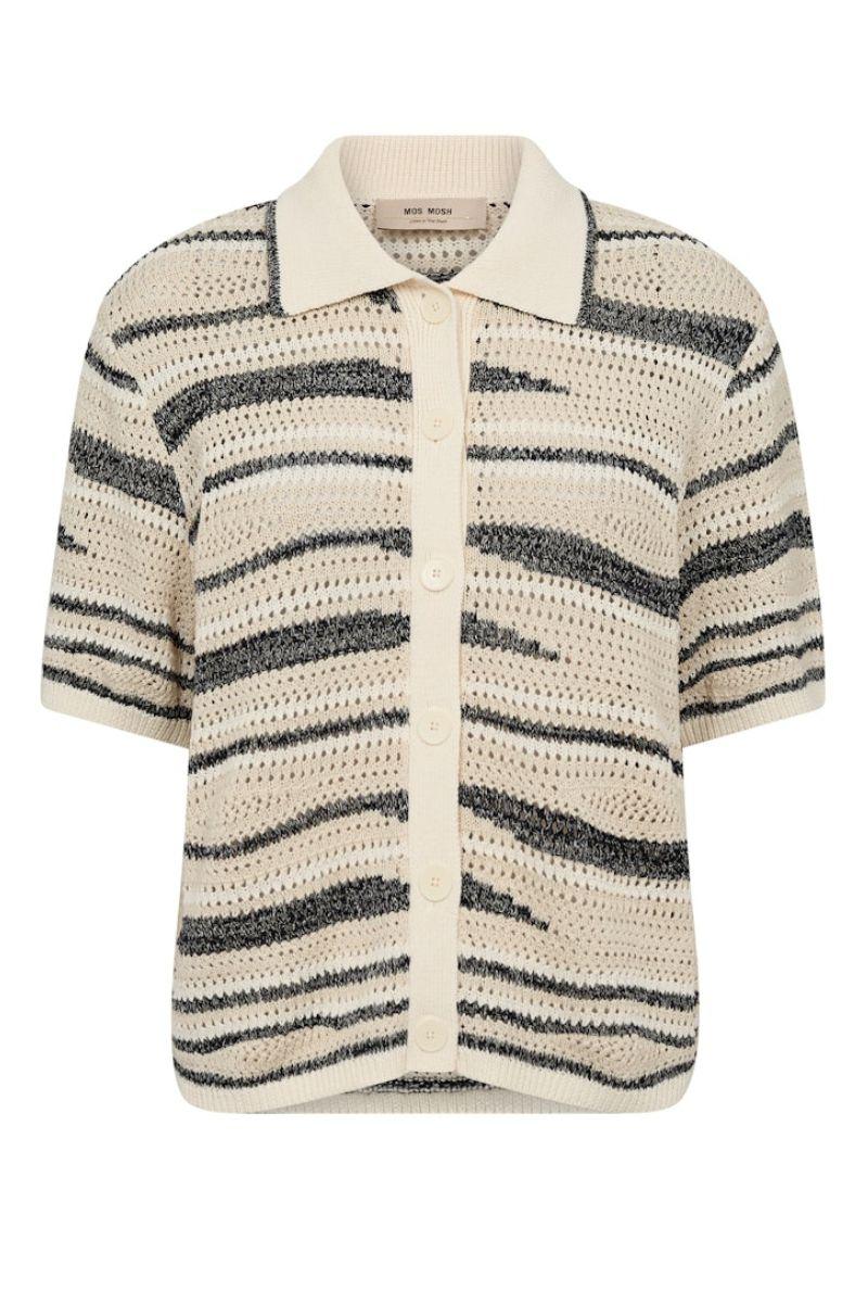 Une Wave SS Knit Cardigan  | Ecru | Strik fra Mos Mosh - Image 2