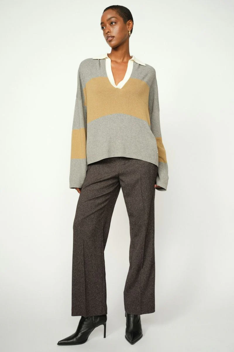 Wylie Tani Bold Stripe Knit | True Camel | Strik fra Mos Mosh - Image 10