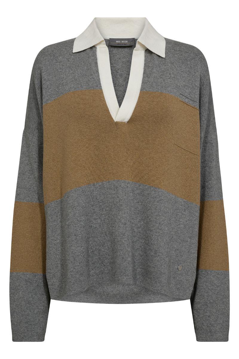 Wylie Tani Bold Stripe Knit | True Camel | Strik fra Mos Mosh - Image 2