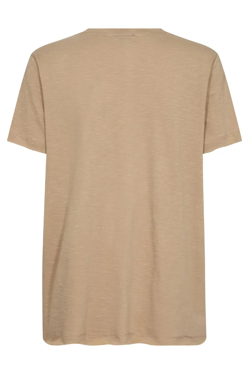 Zano O-SS Embroidery Tee  | Sesame | T-shirt fra Mos Mosh - Image 4