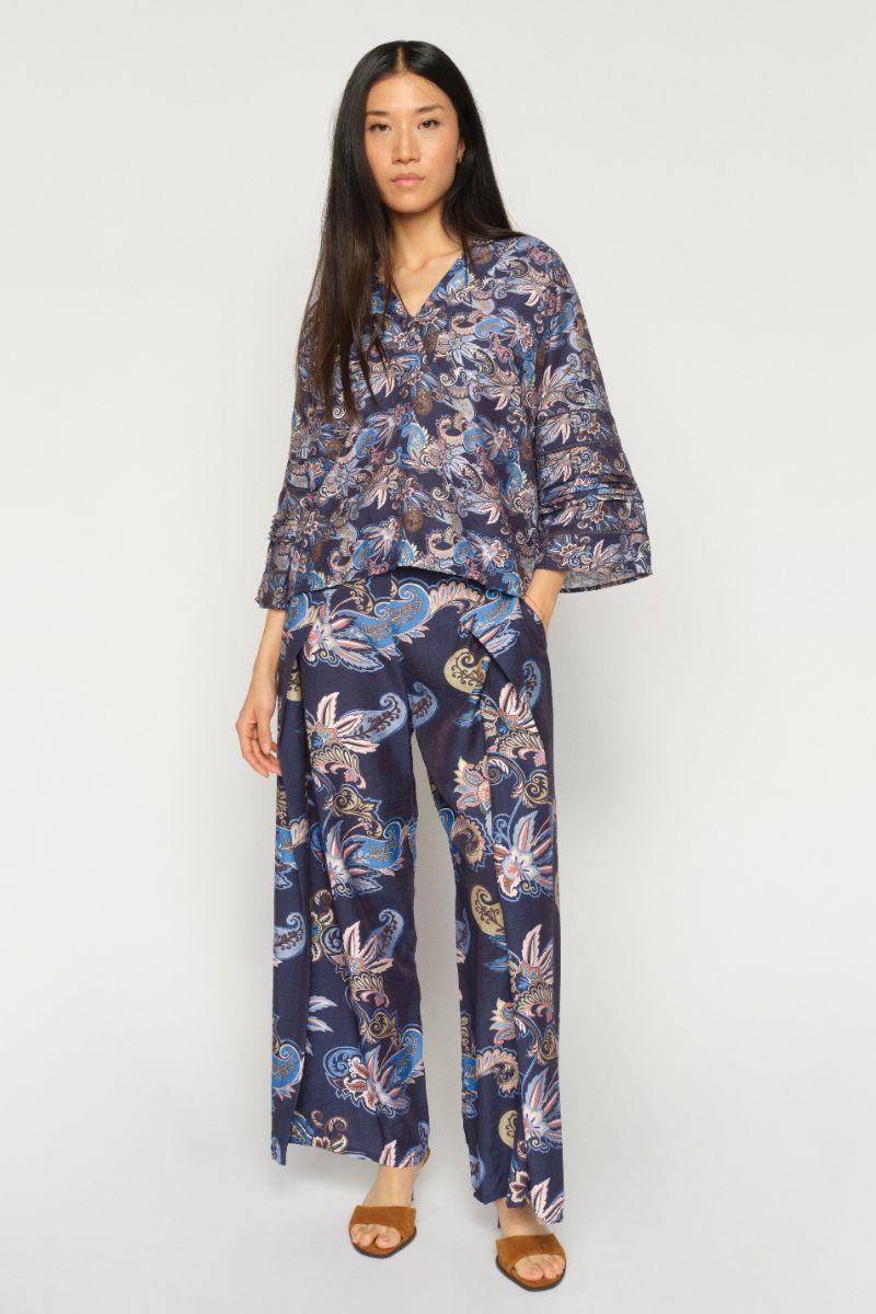 Zoke Paisley Pant Ankle | Crown Blue | Bukser fra Mos Mosh - Image 3
