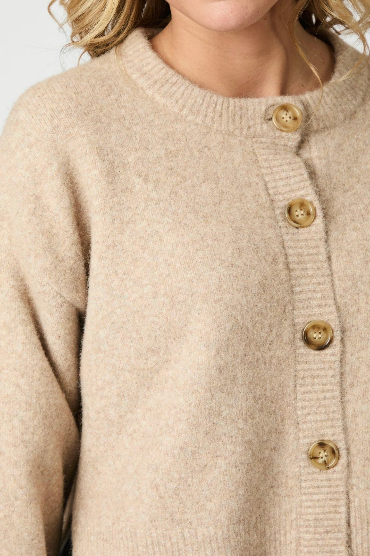 Muki Knit Cardigan | Sand Melange | Strik fra Neo Noir - Image 9