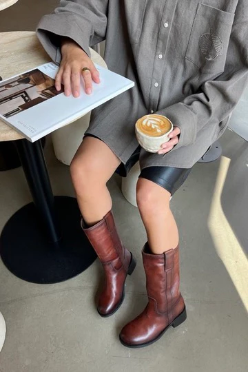 My Good Vibes Dk Brown Long Boot | Brun | Støvler fra Copenhagen Shoes - Image 8