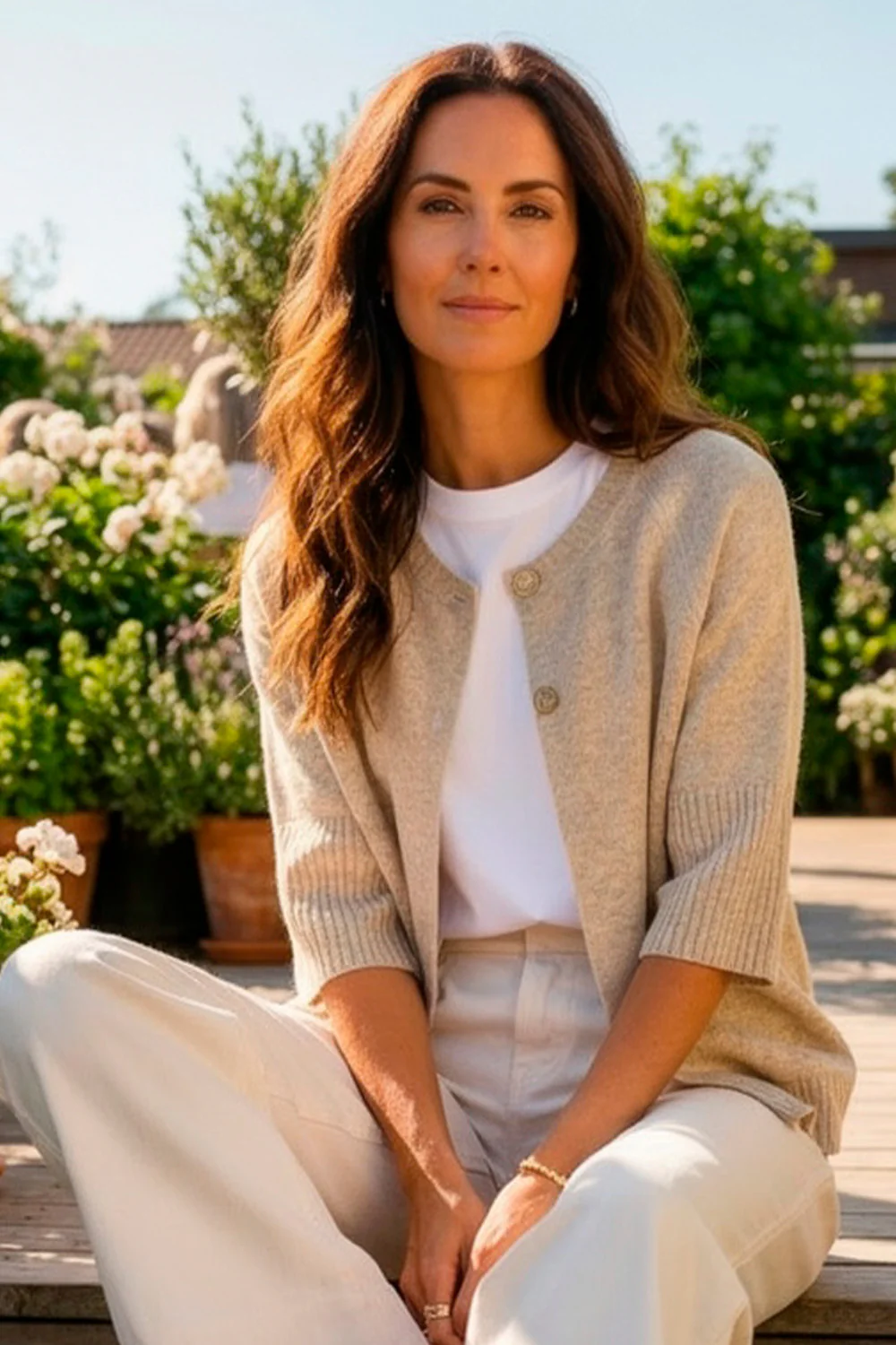 Naomi Knit Cardigan 2917 | Sand | Cardigan fra Prepair
