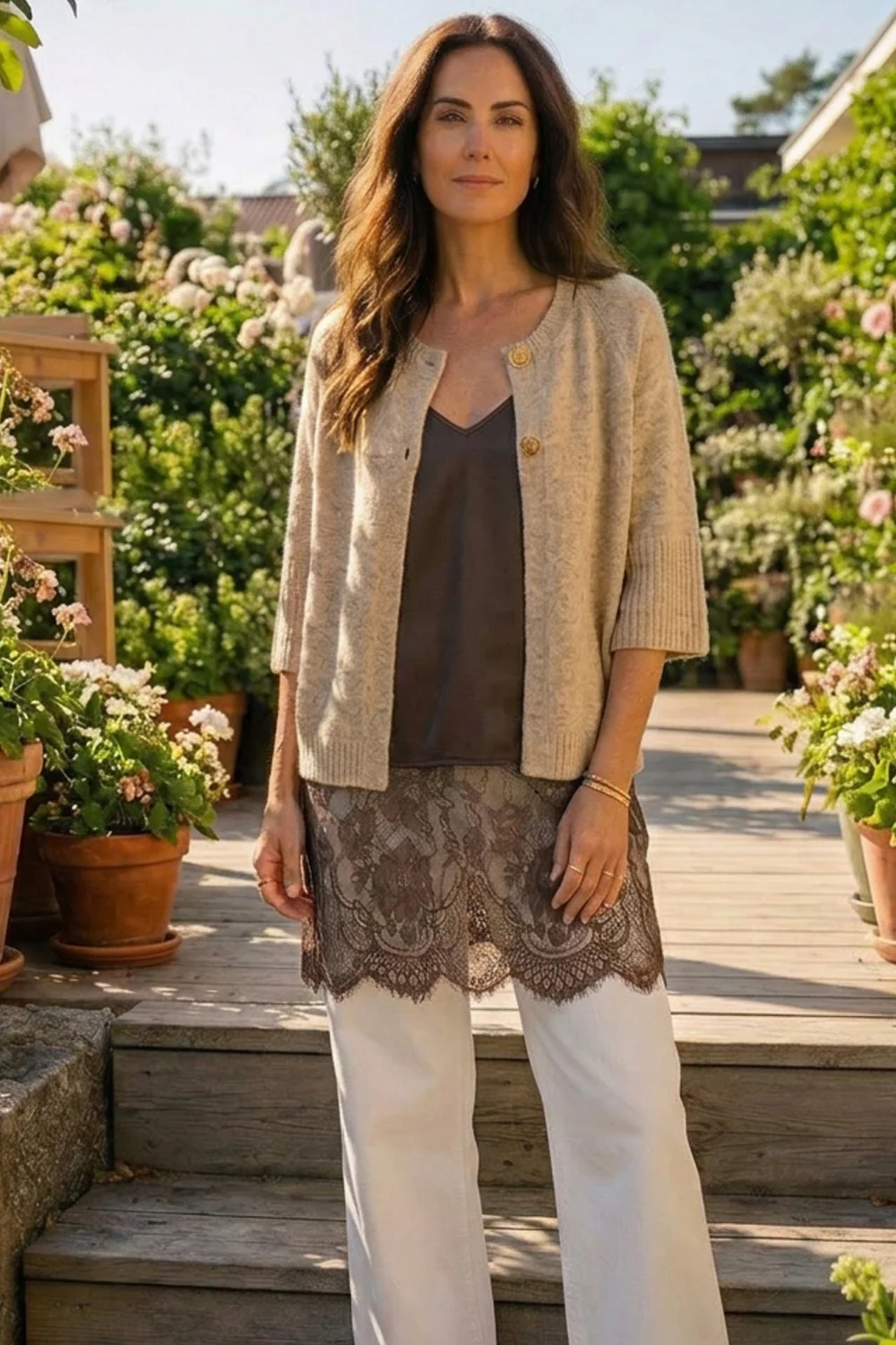 Naomi Knit Cardigan 2917 | Sand | Cardigan fra Prepair - Image 2